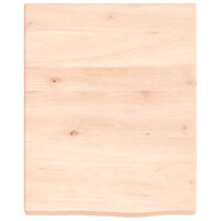 vidaXL Bänkskiva för badrum 40x50x(2-4) cm obehandlat massivt trä