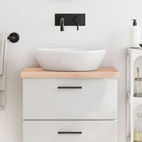vidaXL Bänkskiva för badrum 60x40x(2-4) cm obehandlat massivt trä