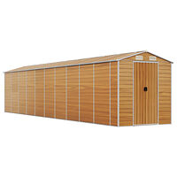 vidaXL Trädgårdsskjul ljusbrun 191x895x198 cm galvaniserat stål