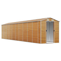 vidaXL Trädgårdsskjul ljusbrun 191x895x198 cm galvaniserat stål