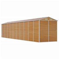 vidaXL Trädgårdsskjul ljusbrun 191x895x198 cm galvaniserat stål