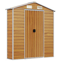 vidaXL Trädgårdsskjul ljusbrun 191x895x198 cm galvaniserat stål