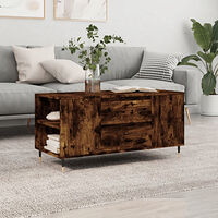vidaXL Soffbord rökfärgad ek 102x44,5x50 cm konstruerat trä
