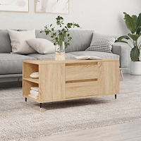 vidaXL Soffbord sonoma-ek 102x44,5x50 cm konstruerat trä