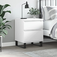 vidaXL Sängbord vit 40x35x50 cm konstruerat trä