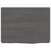 vidaXL Bänkskiva badrum mörkbrun 40x30x(2-6) cm behandlat massivt trä