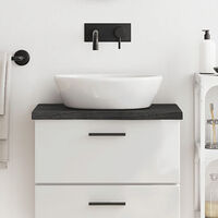 vidaXL Bänkskiva badrum mörkbrun 60x30x(2-4) cm behandlat massivt trä