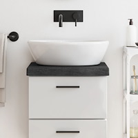 vidaXL Bänkskiva badrum mörkbrun 40x40x(2-6) cm behandlat massivt trä
