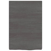vidaXL Bänkskiva badrum mörkbrun 40x60x(2-6) cm behandlat massivt trä
