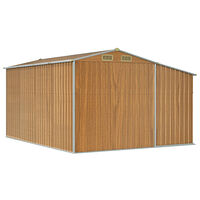 vidaXL Trädgårdsskjul ljusbrun 277x365,5x179 cm galvaniserat stål