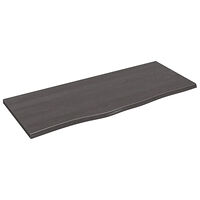 vidaXL Bänkskiva badrum mörkbrun 100x40x2 cm behandlat massivt trä