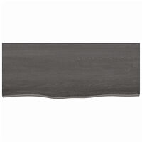 vidaXL Bänkskiva badrum mörkbrun 100x40x2 cm behandlat massivt trä