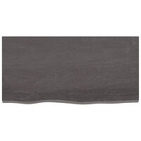 vidaXL Bänkskiva badrum mörkbrun 80x40x(2-6) cm behandlat massivt trä
