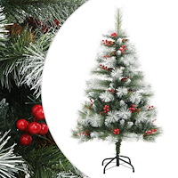 vidaXL Plastgran med kottar och röda bär gångjärn 150 cm
