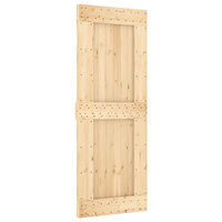 vidaXL Skjutdörr med beslag 80x210 cm massiv furu
