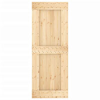 vidaXL Skjutdörr med beslag 80x210 cm massiv furu