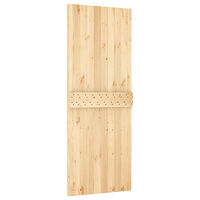 vidaXL Skjutdörr med beslag 80x210 cm massiv furu
