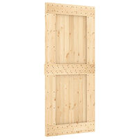 vidaXL Skjutdörr med beslag 90x210 cm massiv furu