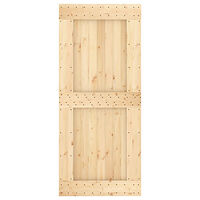 vidaXL Skjutdörr med beslag 90x210 cm massiv furu