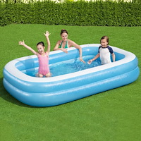 Bestway Bestway Uppblåsbar pool rektangulär 262x175x51 cm blå och vit
