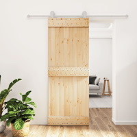 vidaXL Skjutdörr med beslag 80x210 cm massiv furu