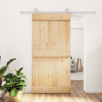 vidaXL Skjutdörr med beslag 100x210 cm massiv furu