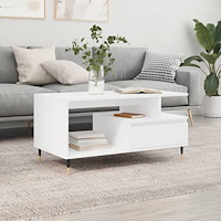 vidaXL Soffbord vit 90x49x45 cm konstruerat trä