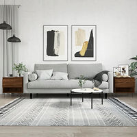 vidaXL Sidobord 2 st brun ek 50x46x50 cm konstruerat trä