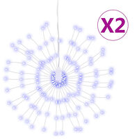 vidaXL Julbelysning 2 st 140 LED blå 17 cm
