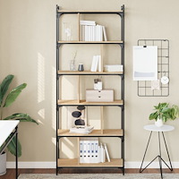 vidaXL Bokhylla 6 hyllplan sonoma-ek 76x32x192 cm konstruerat trä