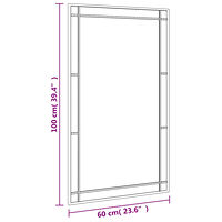vidaXL Väggspegel svart 60x100 cm rektangulär järn