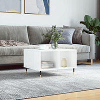 vidaXL Soffbord vit högglans 60x50x36,5 cm konstruerat trä
