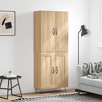 vidaXL Högskåp sonoma-ek 69,5x34x180 cm konstruerat trä