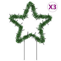 vidaXL Julstjärna 3 st med spett 50 LEDs 29 cm