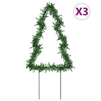 vidaXL Julträd 3 st med spett 50 LEDs 30 cm