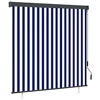 vidaXL Rullgardin utomhus 160x250 cm blå och vit