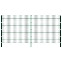 vidaXL Staketpanel med stolpar järn 349x160 cm grön