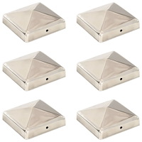 vidaXL Stolphattar pyramid 6 st rostfritt stål 91x91 mm