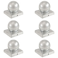 vidaXL Stolphattar klot 6 st galvaniserad metall 101x101 mm