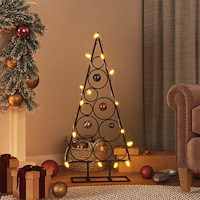 vidaXL Julgran i metall svart 90 cm