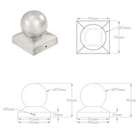 vidaXL Stolphattar klot 6 st galvaniserad metall 91x91 mm