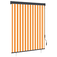 vidaXL Rullgardin utomhus 140x250 cm vit och orange