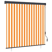 vidaXL Rullgardin utomhus 160x250 cm vit och orange