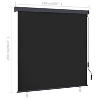 vidaXL Rullgardin utomhus 160x250 cm antracit