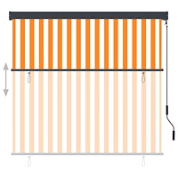 vidaXL Rullgardin utomhus 170x250 cm vit och orange