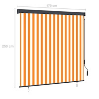vidaXL Rullgardin utomhus 170x250 cm vit och orange