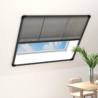 vidaXL Plisserat insektsnät för fönster aluminium antracit 120x120 cm