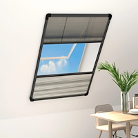 vidaXL Plisserat insektsnät med jalusi för fönster 80x160 cm aluminium