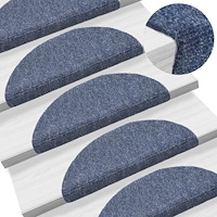 vidaXL Trappmattor självhäftande 5 st 56x17x3 cm blå halvrunda