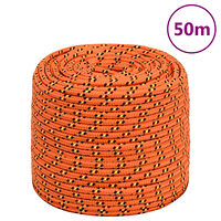 vidaXL Båtlina orange 8 mm 50 m polypropylen